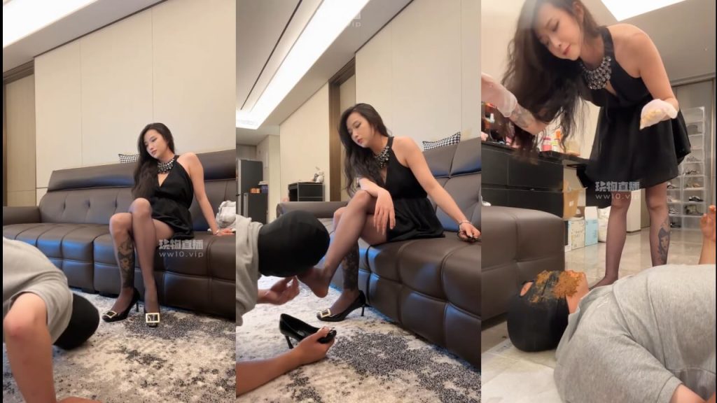 水晶熊 - 黄金面膜圣水痰盂黑丝脚耳光 | 厕奴调教