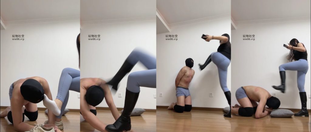 缈缈 - 重度踢头踹头踩踏高跟圣水 - 脚奴调教