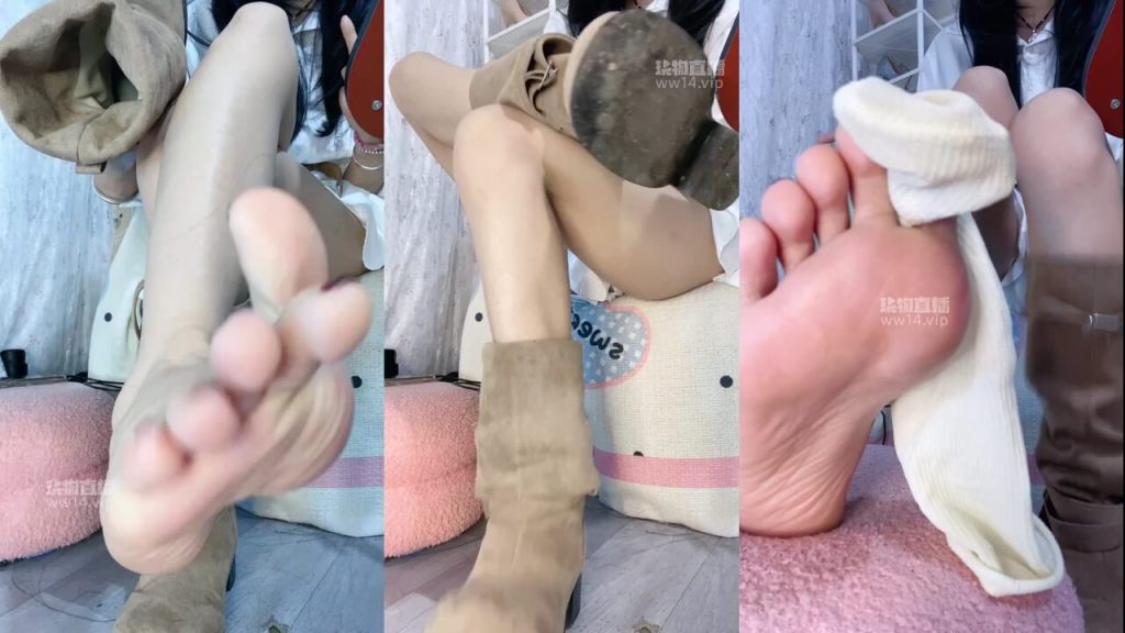 苒苒 - 靴子冰冰袜寸止戏耍 | 脚奴调教