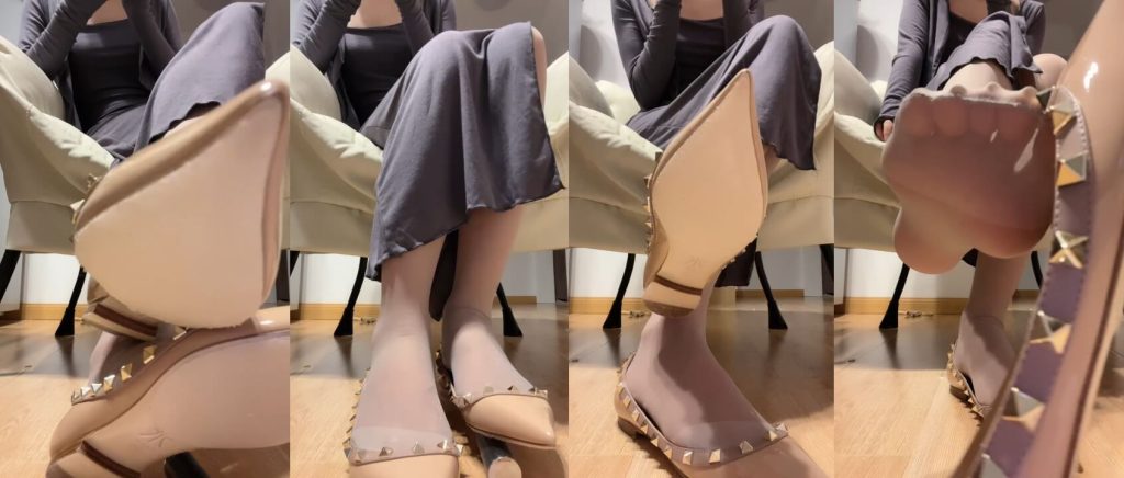 绘子 - 沉浸式跪舔新鞋灰丝夹踩 | 脚奴调教