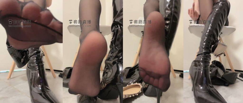 绘子 - 黑丝汗脚皮靴的杀伤力 | 脚奴调教