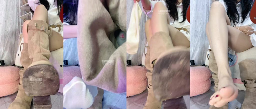 苒苒 - 靴子冰冰袜寸止戏耍 | 脚奴调教